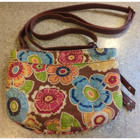 Rosetti Floral Crossbody Shoulder Purse adjustable strap Leather Bow 8 x 6 x 3 - Picture 3 of 12